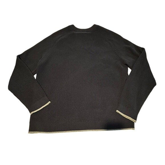 TED BAKER London Wool 6 2XL Crewneck Sweater Sweatshirt Navy Ribbed Men #IJ11-5 - Picture 11 of 12